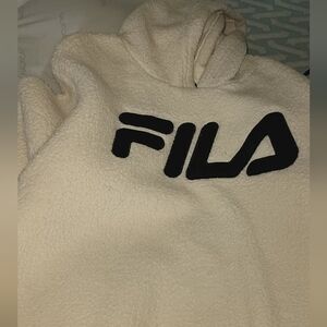 Fila Cream Hoodie with Black Logo